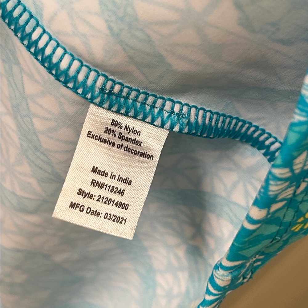Talbots Cabana Life Embroidered Aqua Sleeveless Tunic Dress Sz M - Picture 6 of 7